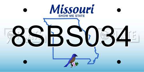 8SBS034 Missouri License Plate