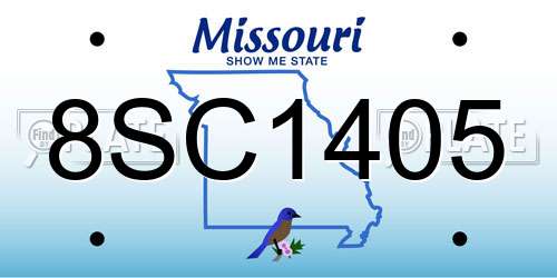 8SC1405 Missouri License Plate