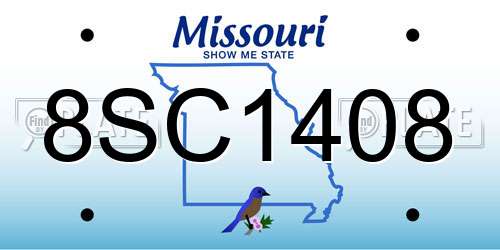 8SC1408 Missouri License Plate