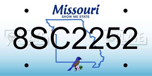 8SC2252 Missouri License Plate