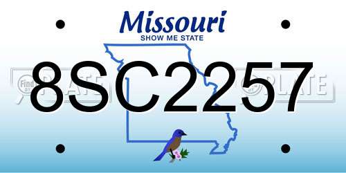 8SC2257 Missouri License Plate