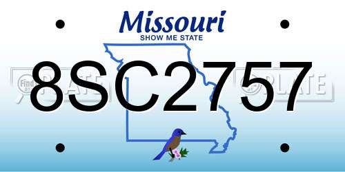 8SC2757 Missouri License Plate