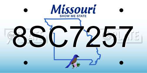 8SC7257 Missouri License Plate