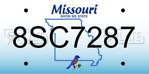 8SC7287 Missouri License Plate