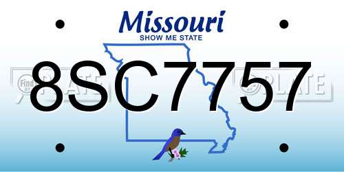 8SC7757 Missouri License Plate
