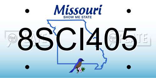 8SCI405 Missouri License Plate