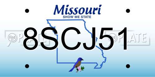 8SCJ51 Missouri License Plate