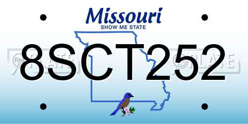 8SCT252 Missouri License Plate
