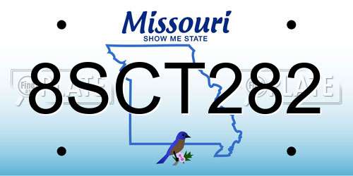 8SCT282 Missouri License Plate