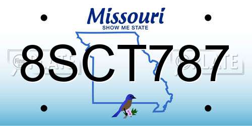 8SCT787 Missouri License Plate