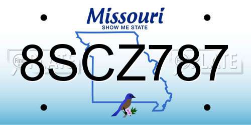8SCZ787 Missouri License Plate