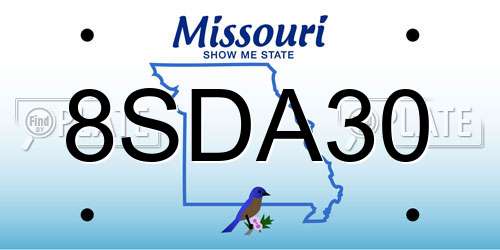 8SDA30 Missouri License Plate