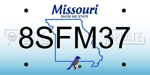 8SFM37 Missouri License Plate