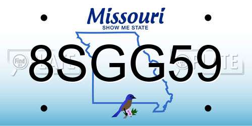 8SGG59 Missouri License Plate