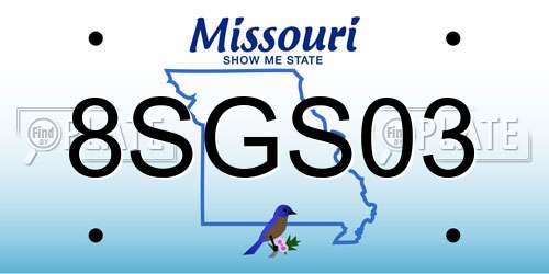 8SGS03 Missouri License Plate