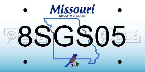 8SGS05 Missouri License Plate