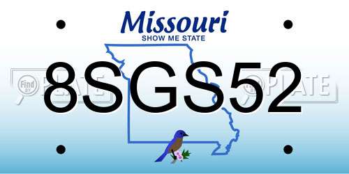 8SGS52 Missouri License Plate