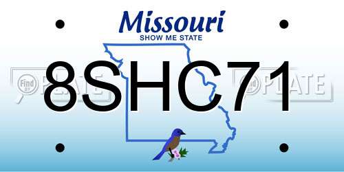 8SHC71 Missouri License Plate