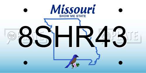 8SHR43 Missouri License Plate