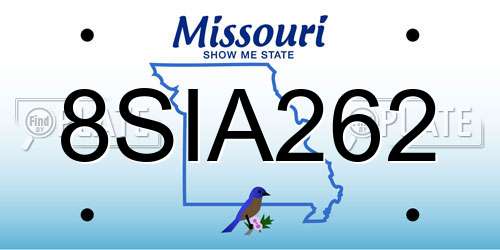 8SIA262 Missouri License Plate