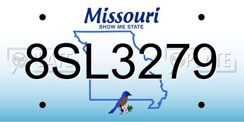 8SL3279 Missouri License Plate