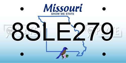 8SLE279 Missouri License Plate