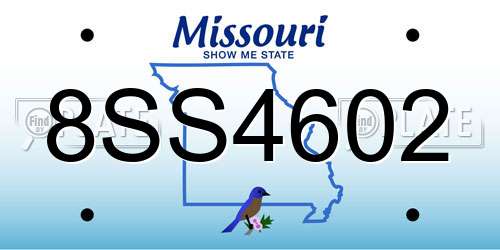 8SS4602 Missouri License Plate