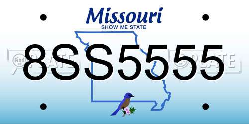 8SS5555 Missouri License Plate