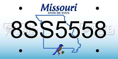 8SS5558 Missouri License Plate