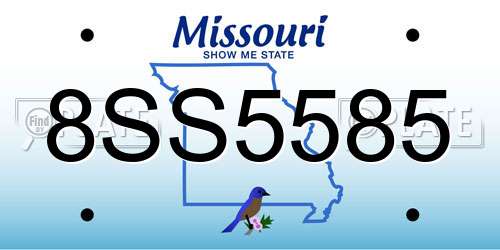 8SS5585 Missouri License Plate