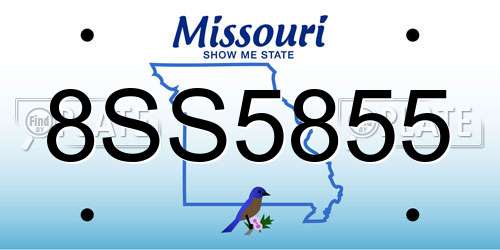 8SS5855 Missouri License Plate