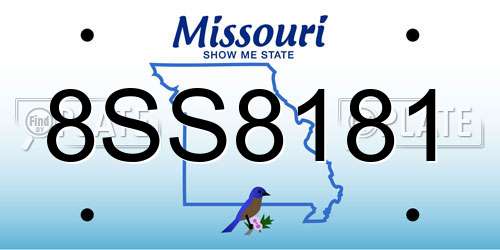 8SS8181 Missouri License Plate