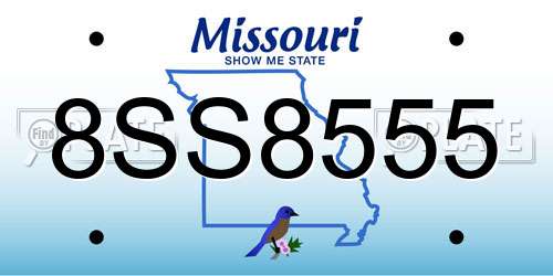 8SS8555 Missouri License Plate