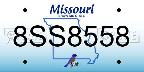 8SS8558 Missouri License Plate