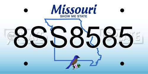 8SS8585 Missouri License Plate