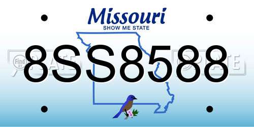 8SS8588 Missouri License Plate