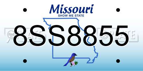 8SS8855 Missouri License Plate