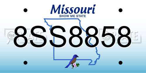 8SS8858 Missouri License Plate
