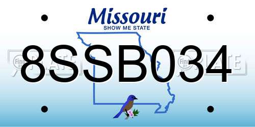 8SSB034 Missouri License Plate