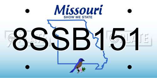 8SSB151 Missouri License Plate