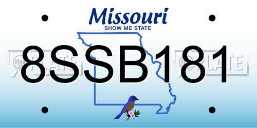 8SSB181 Missouri License Plate
