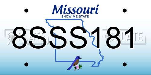 8SSS181 Missouri License Plate