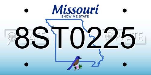 8ST0225 Missouri License Plate