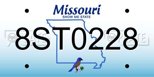 8ST0228 Missouri License Plate