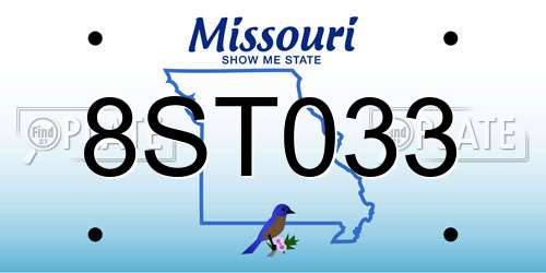 8ST033 Missouri License Plate
