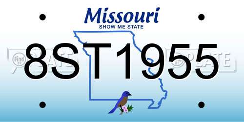 8ST1955 Missouri License Plate