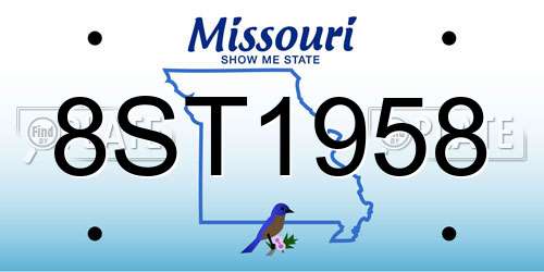 8ST1958 Missouri License Plate