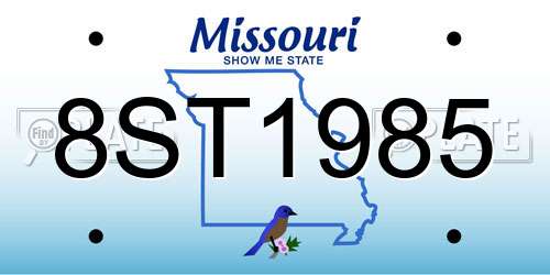 8ST1985 Missouri License Plate