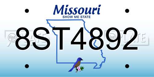 8ST4892 Missouri License Plate