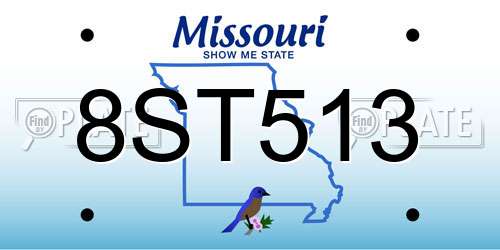 8ST513 Missouri License Plate